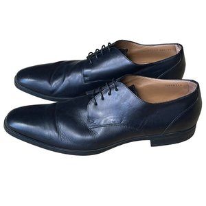 Hugo Boss Black Leather Lace Up Dress Derby Oxford Plain Toe Shoes Men's Size 11